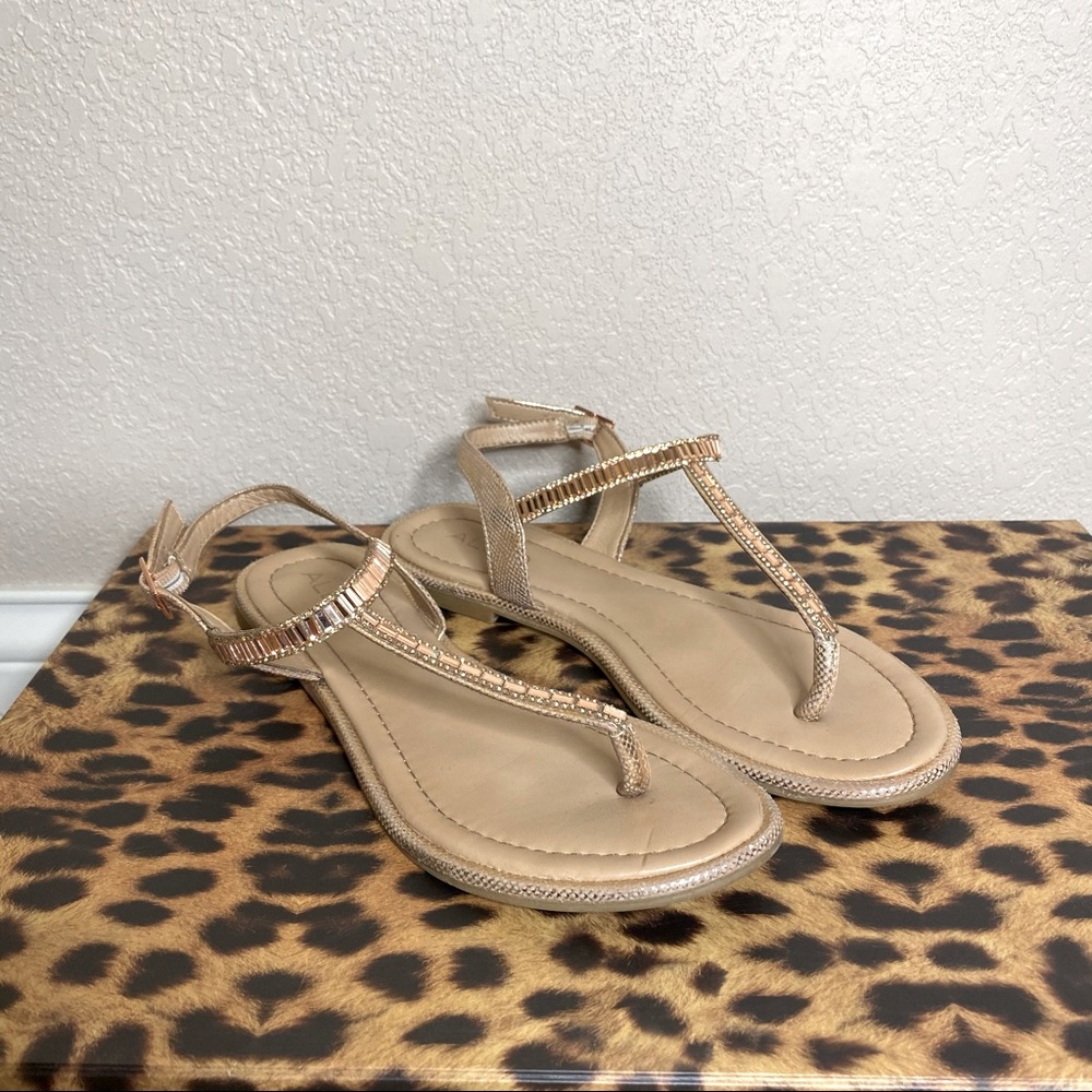 Aldo rose gold sandals with glitz